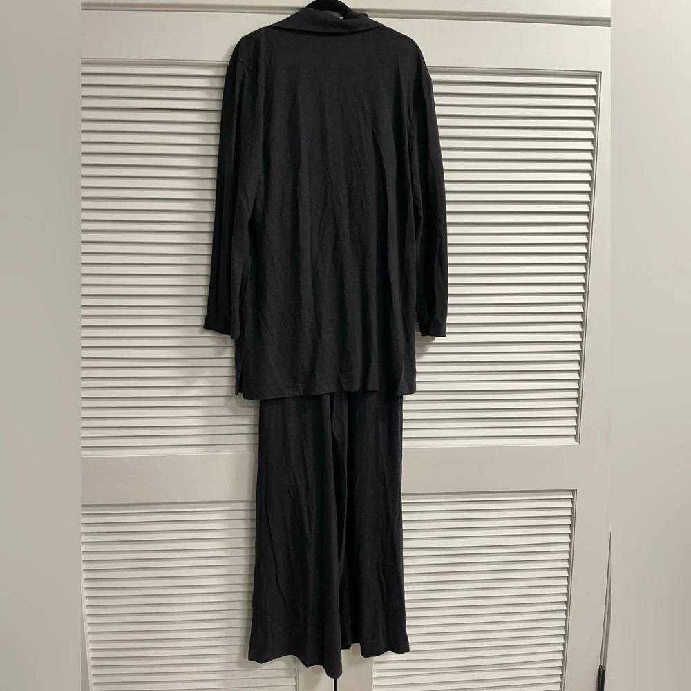 FP Beach 2 Piece Set. Wide Leg Jumpsuit & Jacket. Linen Knit Material. Size L. - Picture 9 of 9